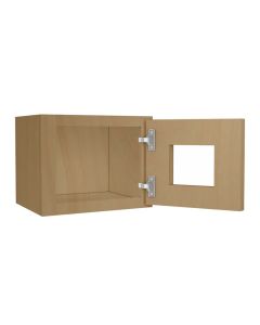 Craftsman Natural Shaker Wall Glass Door Cabinet with Finished Interior 15" x 12" Madison - RTA Cabinet Company