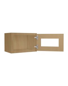 Craftsman Natural Shaker Wall Beveled Glass Door with Finished Interior 18" x 12" Madison - RTA Cabinet Company