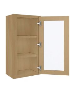 Craftsman Natural Shaker Wall Open Frame Glass Door Cabinet 18"W x 30"H Madison - RTA Cabinet Company