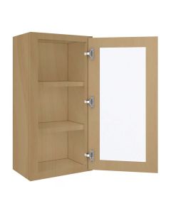 Craftsman Natural Shaker Wall Open Frame Glass Door Cabinet 18"W x 36"H Madison - RTA Cabinet Company