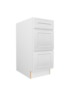 Craftsman White Shaker 3 Drawer Base Cabinet 12" Madison - RTA Cabinet Company