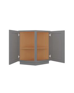 Grey Shaker Elite Angle Base Cabinet 24" Madison - RTA Cabinet Company