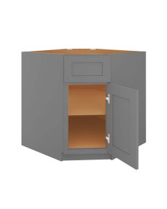 Grey Shaker Elite Diagonal Corner Sink Base Cabinet 36" Madison - RTA Cabinet Company