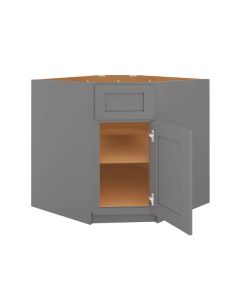 Grey Shaker Elite Diagonal Corner Sink Base Cabinet 42" Madison - RTA Cabinet Company