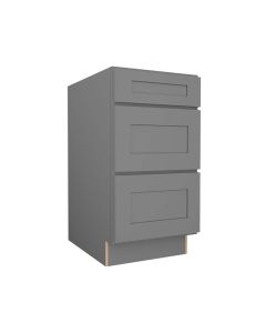 Grey Shaker Elite Three Drawer Base Cabinet 18" Madison - RTA Cabinet Company