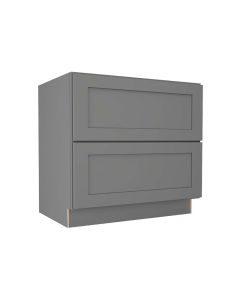 Grey Shaker Elite Two Drawer Base Cabinet 36" Madison - RTA Cabinet Company