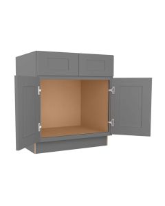 Grey Shaker Elite Sink Base Cabinet 30"W Madison - RTA Cabinet Company