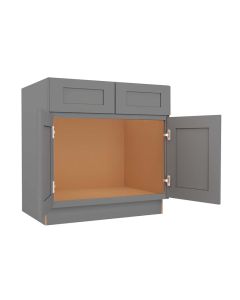 Grey Shaker Elite Sink Base Cabinet 33"W Madison - RTA Cabinet Company