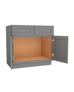 Grey Shaker Elite Sink Base Cabinet 36" Madison - RTA Cabinet Company