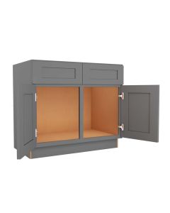 Grey Shaker Elite Sink Base Cabinet 39"W Madison - RTA Cabinet Company