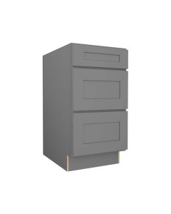 Grey Shaker Elite Vanity Three Drawer Base Cabinet 18"W Madison - RTA Cabinet Company