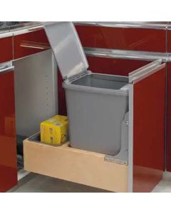 Soft Closing Door Mounting Pull-Out Single 35 Quart Can Waste Container -Lid sold separately - Fits Best in B15 Madison - RTA Cabinet Company