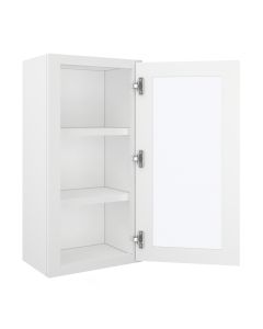 Key Largo White Wall Open Frame Glass Door Cabinet 18"W x 36"H Madison - RTA Cabinet Company