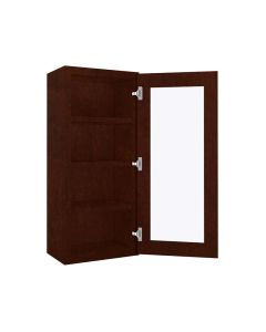 Wall Glass Door Cabinet with Finished Interior 18" x 42" Madison - RTA Cabinet Company