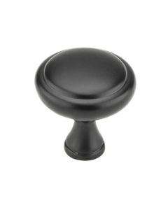 Matte Black Traditional Metal Knob 1-9/32 in Madison - RTA Cabinet Company