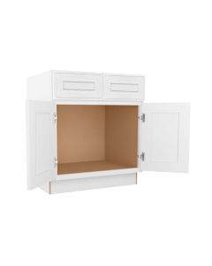 Craftsman White Shaker Vanity Sink Base Cabinet 30" Madison - RTA Cabinet Company