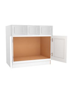 Craftsman White Shaker Vanity Sink Base Cabinet with Drawers 42" Madison - RTA Cabinet Company