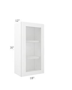 Colorado Shaker White Wall Open Frame Glass Door Cabinet 18"W x 30"H Madison - RTA Cabinet Company