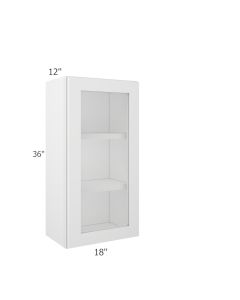 Colorado Shaker White Wall Open Frame Glass Door Cabinet 18"W x 36"H Madison - RTA Cabinet Company