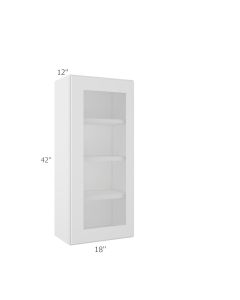 Colorado Shaker White Wall Open Frame Glass Door Cabinet 18"W x 42"H Madison - RTA Cabinet Company