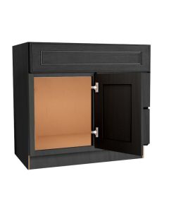 York Driftwood Grey Vanity Sink Base Drawer Right Cabinet 30"W Madison - RTA Cabinet Company
