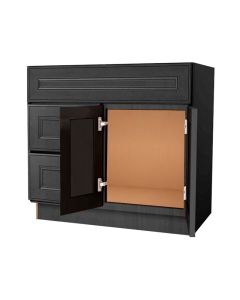 York Driftwood Grey Vanity Sink Base Drawer Left Cabinet 36"W Madison - RTA Cabinet Company