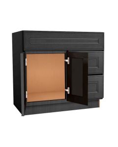 York Driftwood Grey Vanity Sink Base Drawer Right Cabinet 36"W Madison - RTA Cabinet Company