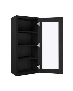 York Driftwood Grey Wall Open Frame Glass Door Cabinet  18"W x 42"H Madison - RTA Cabinet Company