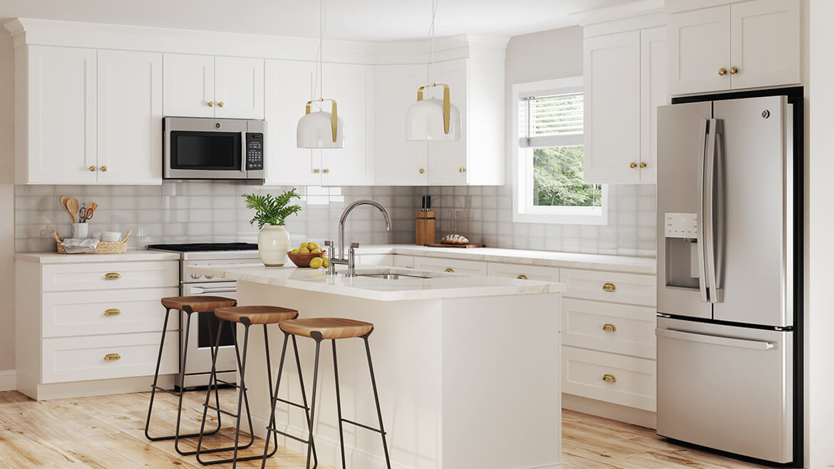 Colorado White Shaker Madison - RTA Cabinet Company
