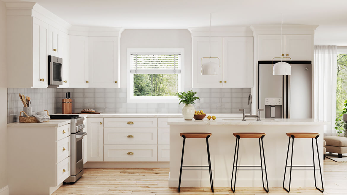 Colorado White Shaker Madison - RTA Cabinet Company