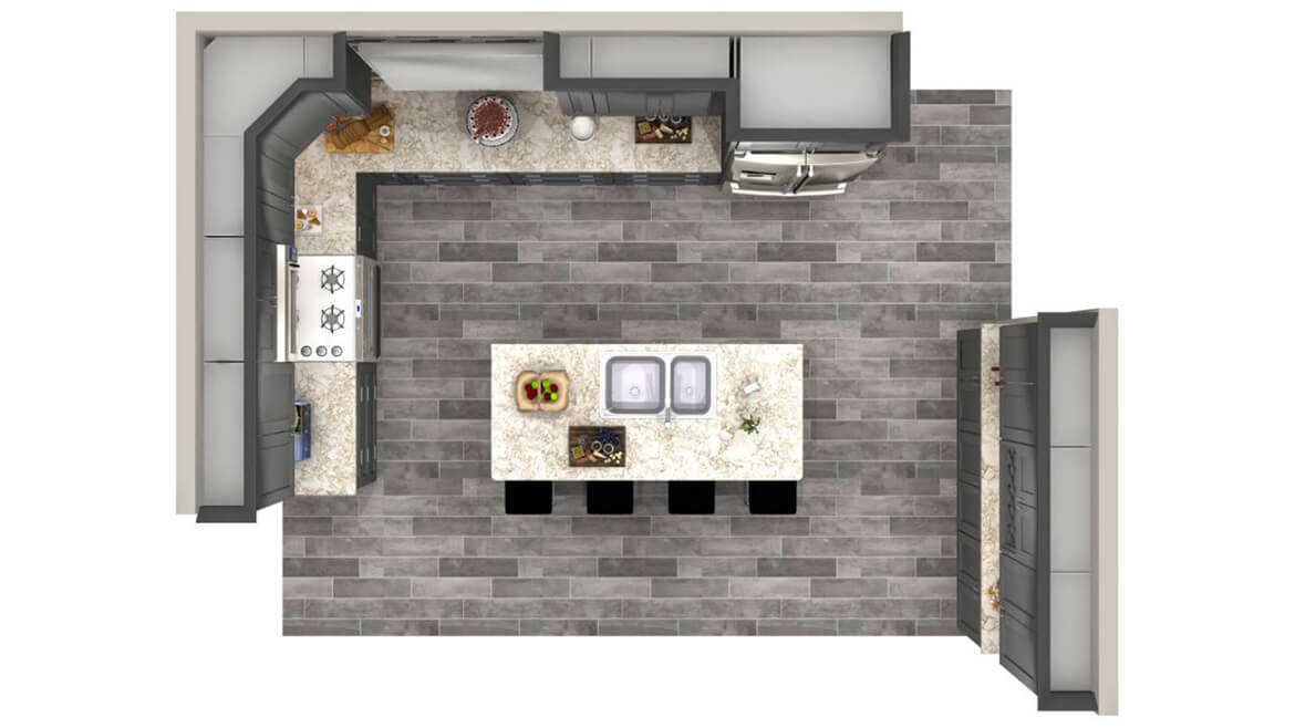 3D Kitchen cabinet Layout